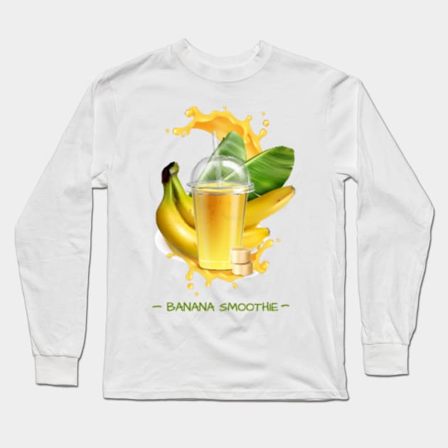 banana smoothie Long Sleeve T-Shirt by madihaagill@gmail.com